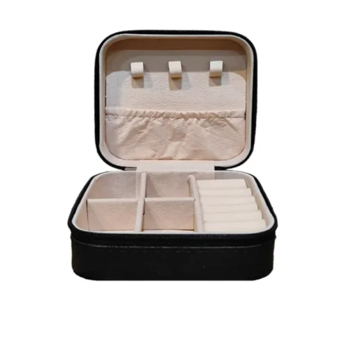 جعبه زیورآلات مربعی رنگ مشکی