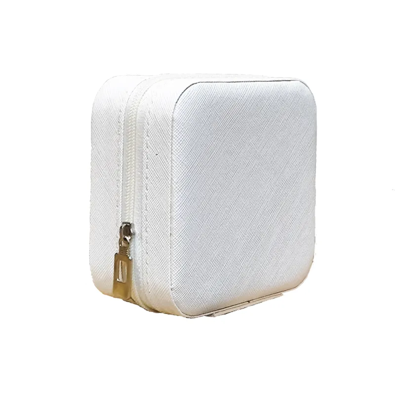 جعبه زیورآلات مربعی رنگ سفید