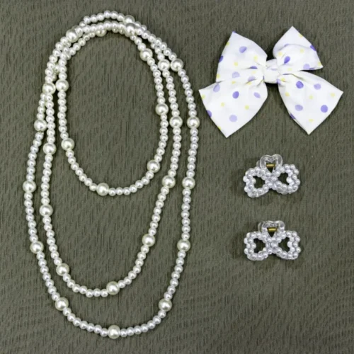 پک چهارتایی گردنبند مرواریدی و کلیپس Fn6