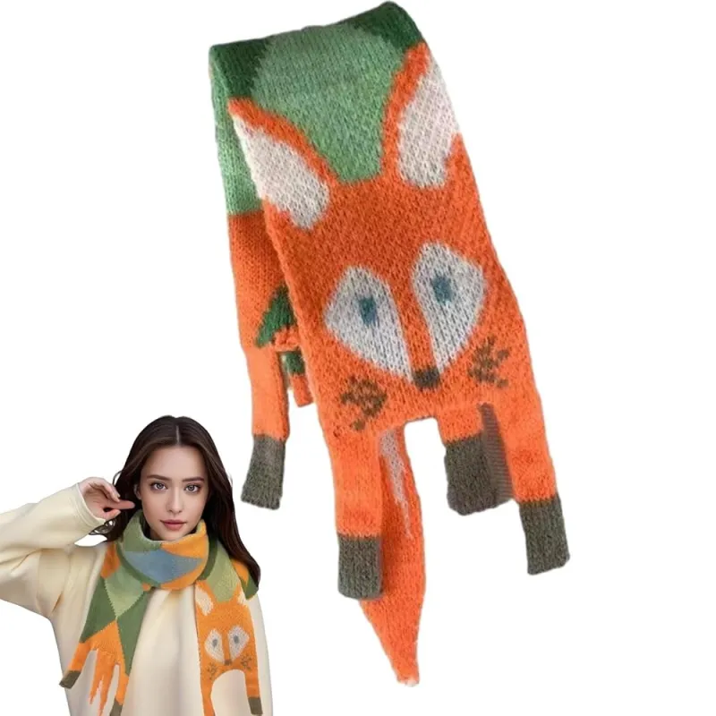 شال گردن طرح روباهی | مناسب استایل گرم زمستانی