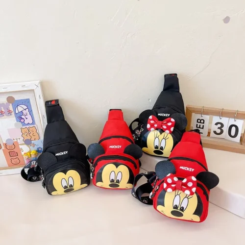 کیف دوشی فانتزی طرح میکی موس | در دو رنگ قرمز و مشکی