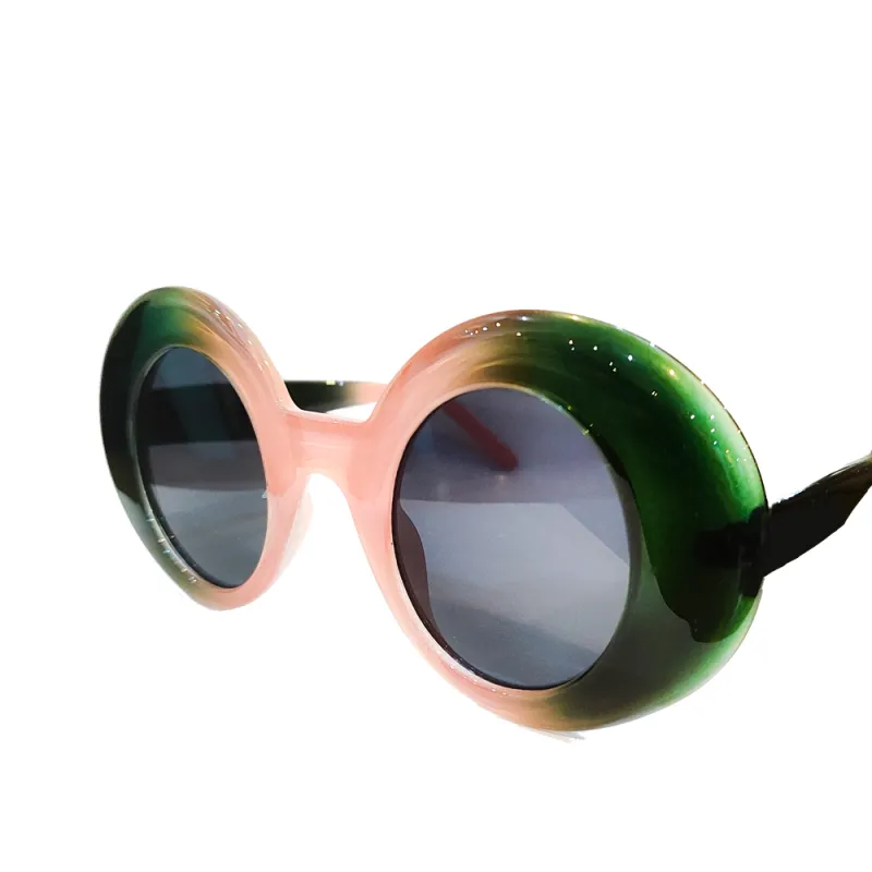 عینک گرد سبز و صورتی