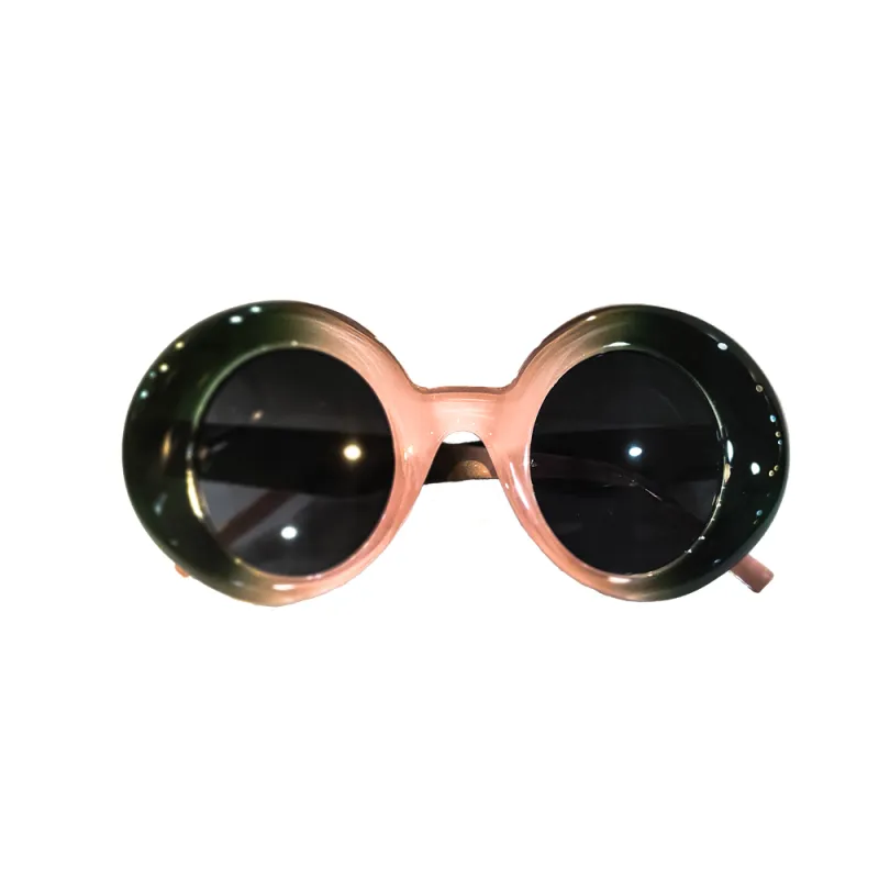 عینک گرد سبز و صورتی