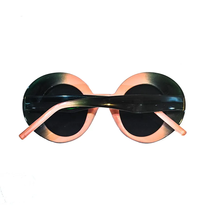 عینک گرد سبز و صورتی