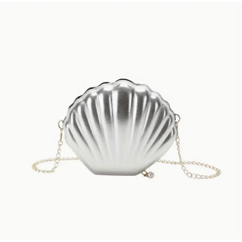 کیف صدفی نقره ای