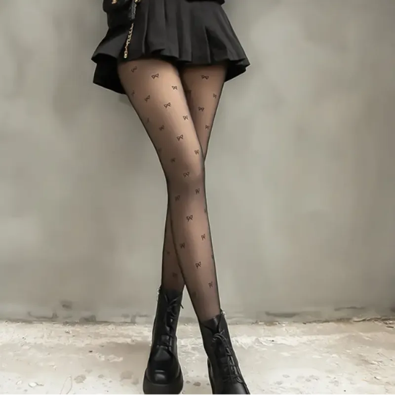 جوراب شلواری مشکی پاپیونی