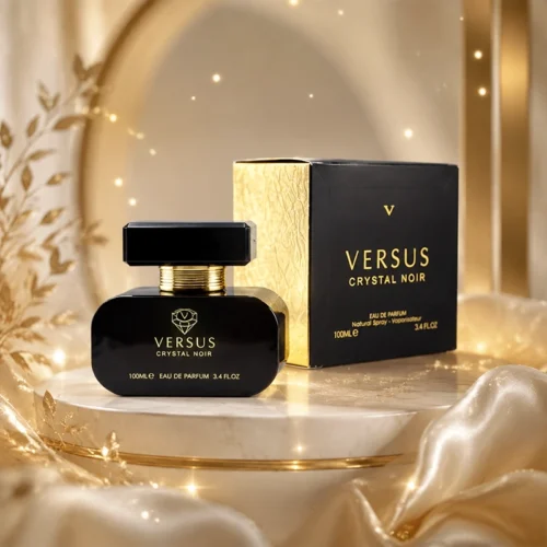 شیشه و جعبه ادکلن Versus Crystal Noir ادو پرفیوم 100 میل