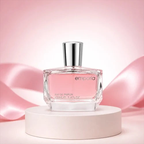 ادکلن Emporia Armani زنانه با بطری شفاف و مایع صورتی