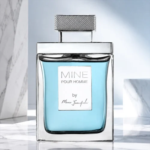 عطر ادکلن Marc Joseph Mine Pour Homme 100 میل با بطری شفاف و مایع آبی روشن