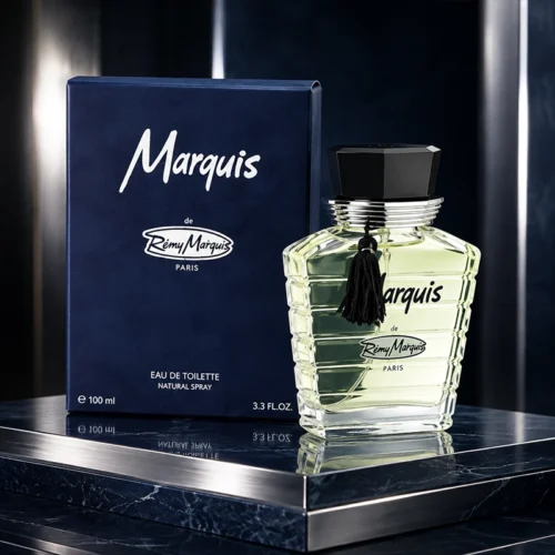 عطر ادکلن رمی مارکیس Marquis 100 میل مردانه با بطری کلاسیک و جعبه سرمه‌ای