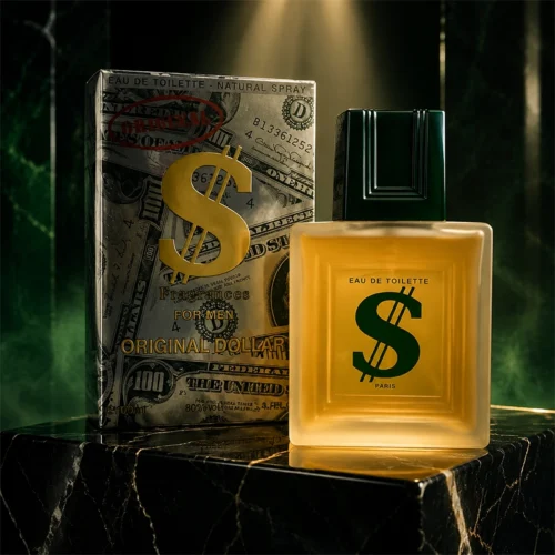 عطر ادکلن دلار اصل 100 میل Paris Elysees با بطری مربعی و بسته‌بندی طرح دلار