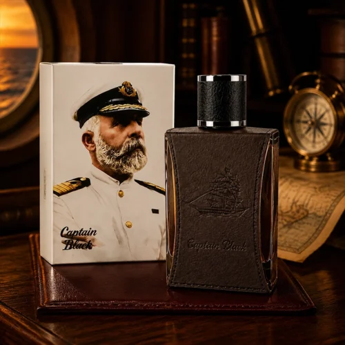 ادوتویلت Captain Black مردانه در نمای لوکس با جعبه دریانوردی